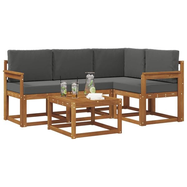 vidaXL &Sigma;&epsilon;&iota;&rho;ά &Kappa;&alpha;&nu;&alpha;&pi;έ &Epsilon;&xi;&omega;&tau;&epsilon;&rho;&iota;&kappa;&omicron;ύ &mu;&epsilon; &mu;&alpha;&xi;&iota;&lambda;ά&rho;&iota; 5 pcs &Phi;&upsilon;&sigma;&iota;&kappa;ό &kappa;&alpha;&iota; &Alpha;&nu;&theta;&rho;&alpha;&kappa;ί