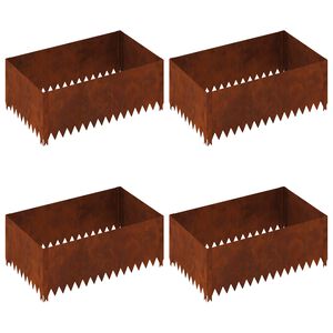 vidaXL &Pi;&epsilon;&rho;ί&gamma;&rho;&alpha;&mu;&mu;&alpha; &gamma;&kappa;&alpha;&zeta;ό&nu; 4 pcs 100 x 60 x 35 cm &Alpha;&tau;&sigma;ά&lambda;&iota; &Sigma;&kappa; rusty