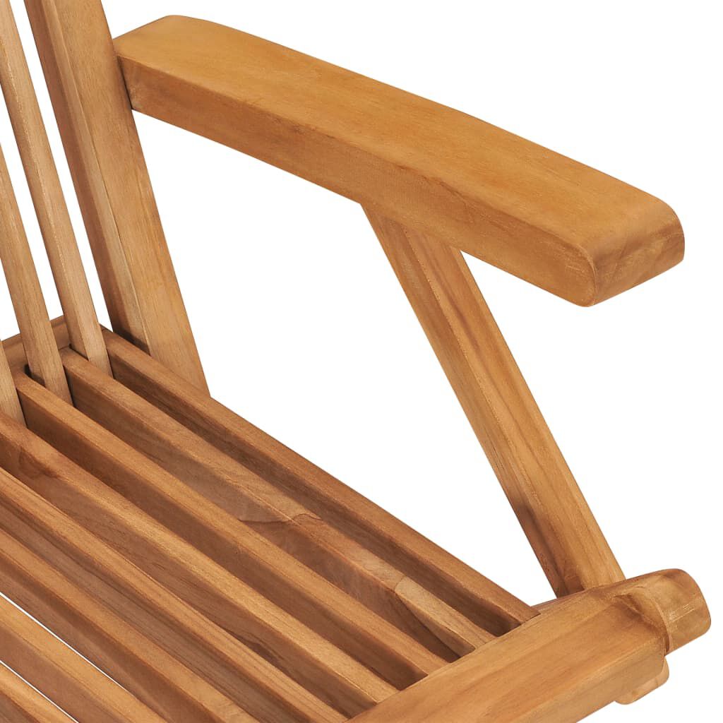 vidaXL Καρέκλες Κήπου 4 τεμ. από Μασίφ Ξύλο Teak με Taupe Μαξιλάρια