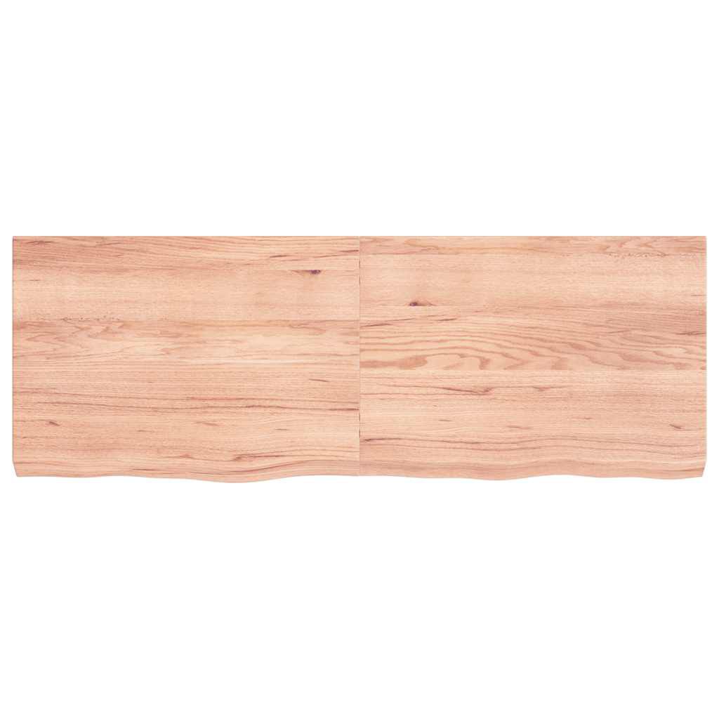 vidaXL Ράφι Τοίχου Ανοιχτό Καφέ 140x50x(2-6)εκ. Επεξ. Μασίφ Ξύλο Δρυός