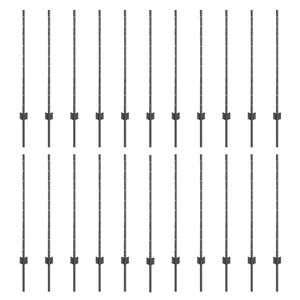 vidaXL Πό posts φράχτη 44 pcs Γκρι 140 cm Ατσάλι