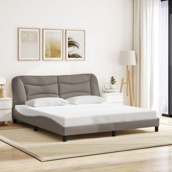 vidaXL &Sigma;&kappa;&epsilon;&lambda;&epsilon;&tau;ό&sigmaf; &Kappa;&rho;&epsilon;&beta;&alpha;&tau;&iota;&omicron;ύ &Chi;&omega;&rho;ί&sigmaf; &Sigma;&tau;&rho;ώ&mu;&alpha; Hvar Taupe 180x200 &epsilon;&kappa;. &Upsilon;&phi;&alpha;&sigma;&mu;ά&tau;&iota;&nu;&omicron;