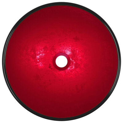 vidaXL Νιπτήρας Κόκκινος 42 x 14 εκ. από Ψημένο Γυαλί