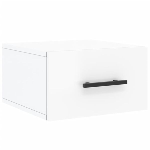 vidaXL Κομοδίνο Επιτοίχιο Γυαλιστερό Λευκό 35 x 35 x 20 εκ.
