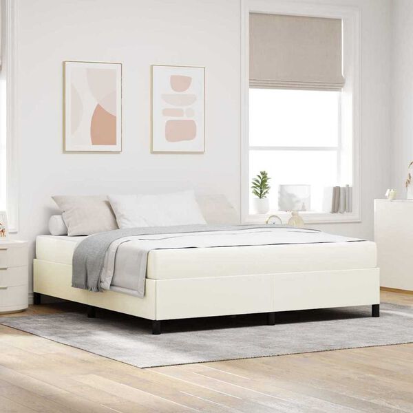 vidaXL Σκελετός Κρεβατιού Άλλο Κρεμ 180 x 200 cm Βελούδο