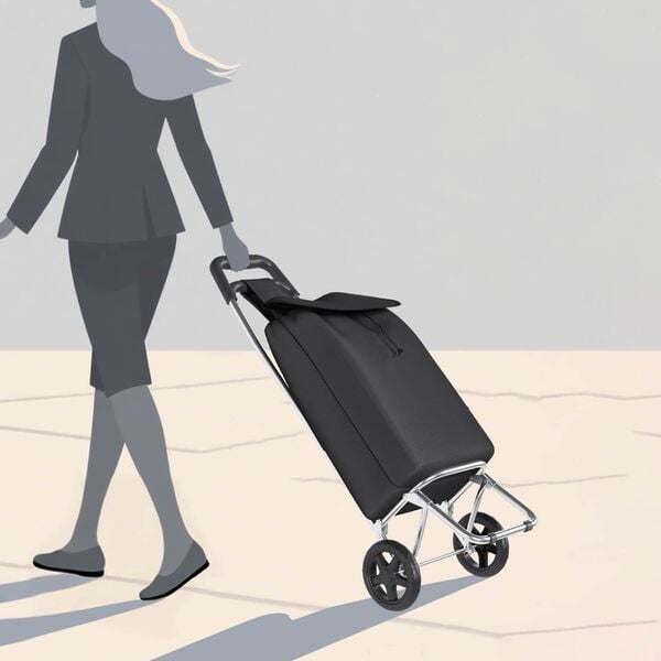 vidaXL Καρότσι Αγορών Μαύρο 35 x 28 x 92 εκ. Ύφασμα Oxford