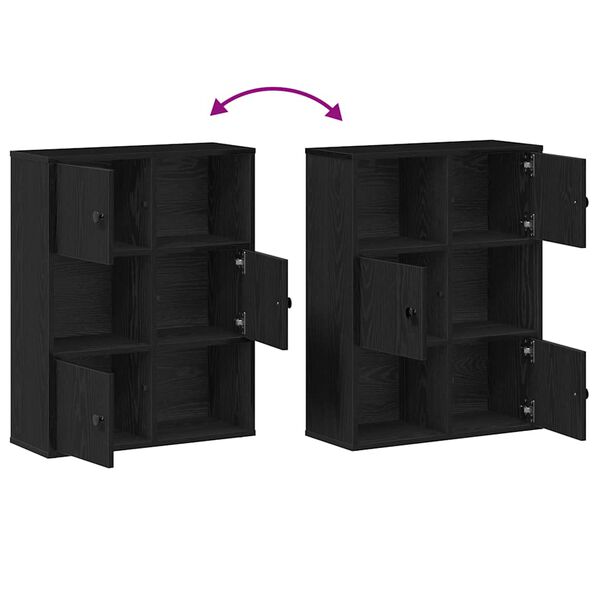 vidaXL Βιβλιοθήκη Μαύρη Δρυς 60x24x76,5 εκ. Κατασκευασμένο ξύλο