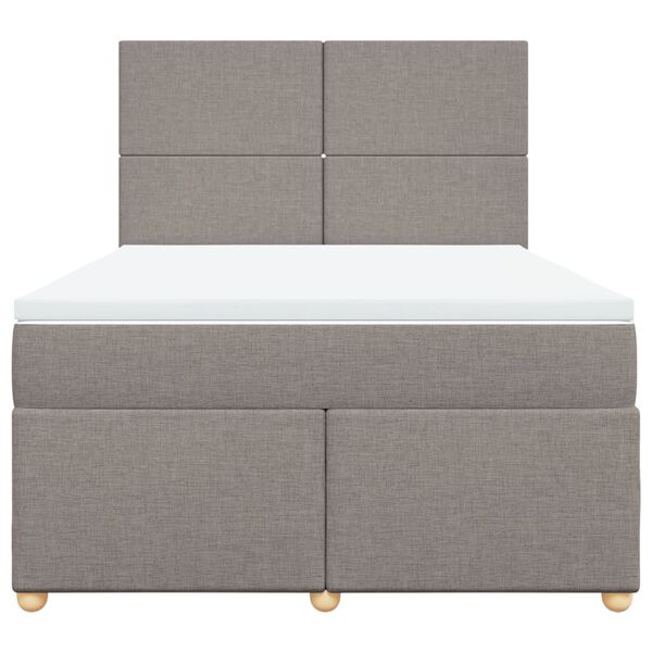 vidaXL &Kappa;&rho;&epsilon;&beta;ά&tau;&iota; Boxspring &mu;&epsilon; &Sigma;&tau;&rho;ώ&mu;&alpha; Taupe 140x190 &epsilon;&kappa;. &Upsilon;&phi;&alpha;&sigma;&mu;ά&tau;&iota;&nu;&omicron;