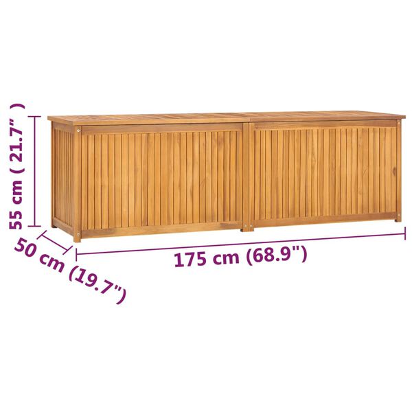 vidaXL Μπαούλο Κήπου 175 x 50 x 55 εκ. από Μασίφ Ξύλο Teak