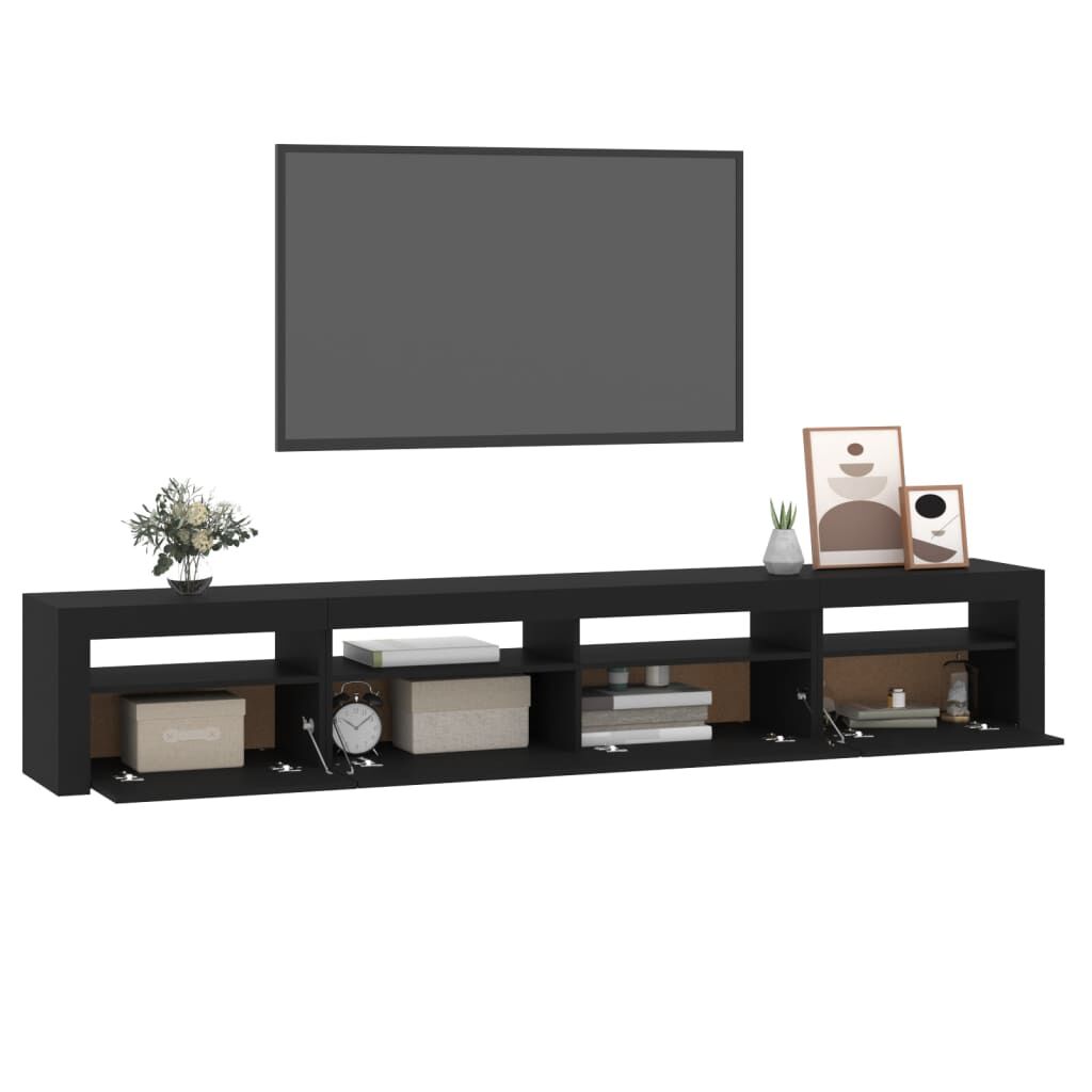 vidaXL Έπιπλο Τηλεόρασης με LED Μαύρο 240x35x40 εκ.