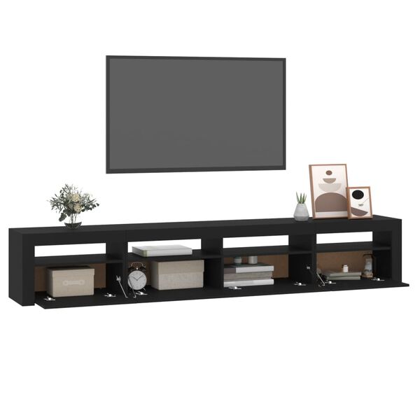 vidaXL Έπιπλο Τηλεόρασης με LED Μαύρο 240x35x40 εκ.