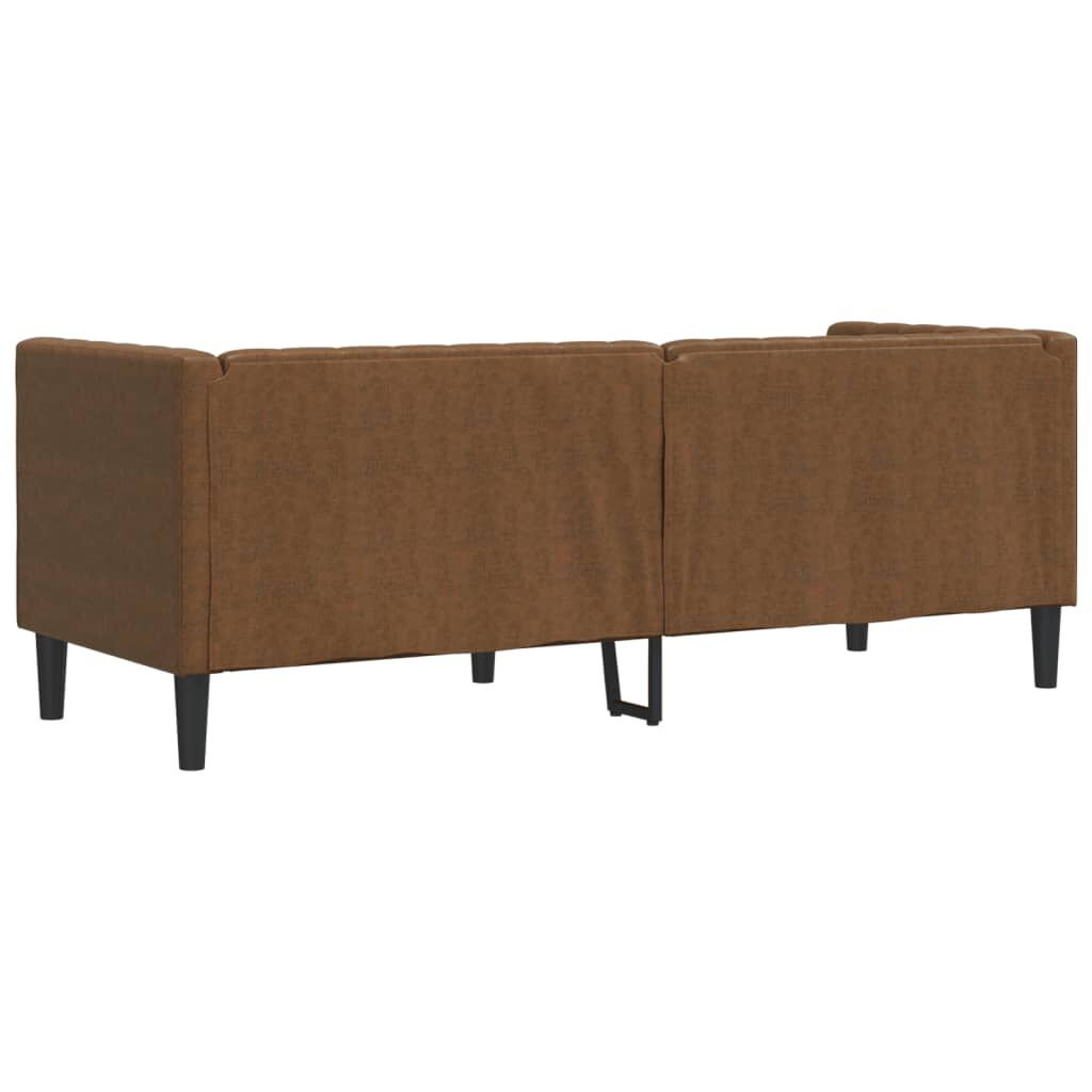 vidaXL Καναπές Chesterfield 3θέσιος Καφέ δέρμα Faux Suede Brown
