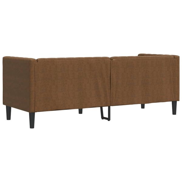 vidaXL Καναπές Chesterfield 3θέσιος Καφέ δέρμα Faux Suede Brown