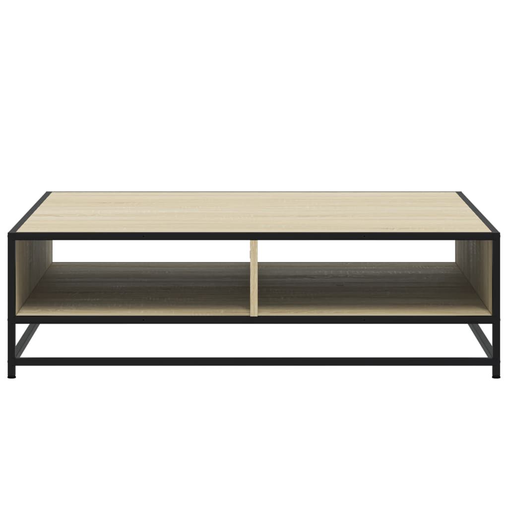 vidaXL Τραπεζάκι Σαλονιού Sonoma Δρυς 100x100x30εκ. Επ. Ξύλο & Μέταλλο