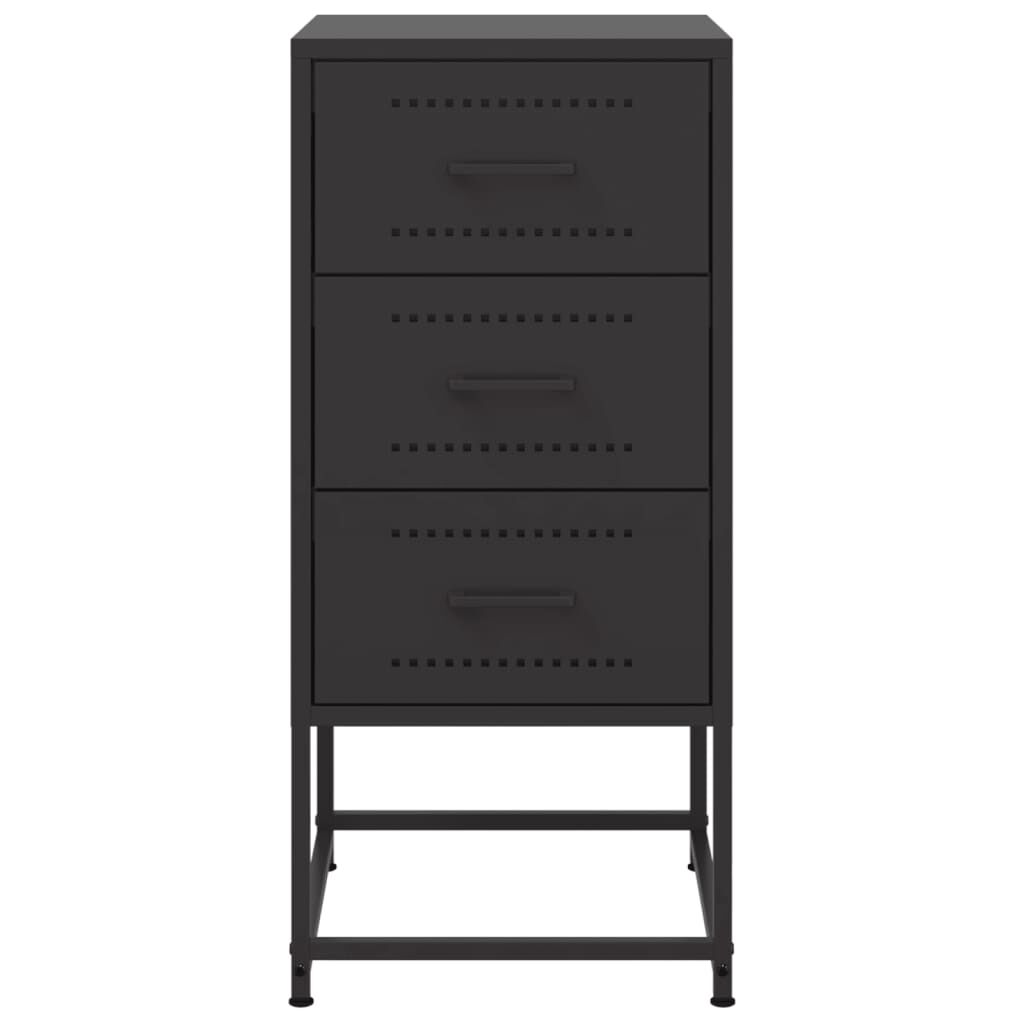 vidaXL Κομοδίνο Μαύρο 36x39x78 εκ. από Χάλυβα