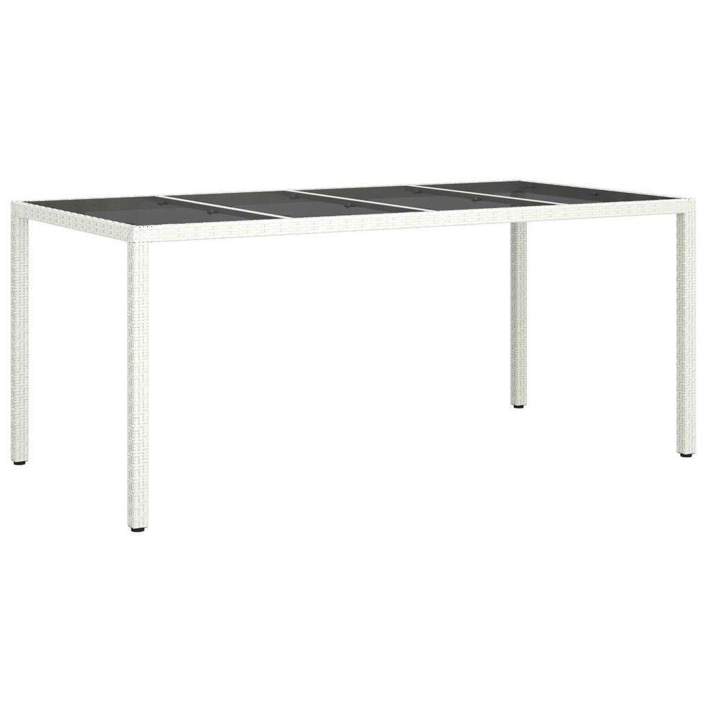 vidaXL Τραπέζι Κήπου για Φαγητό Λευκό 190 x 90 x 75 cm Πολυ ράταν
