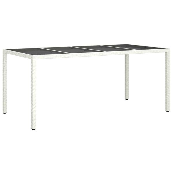 vidaXL Τραπέζι Κήπου για Φαγητό Λευκό 190 x 90 x 75 cm Πολυ ράταν