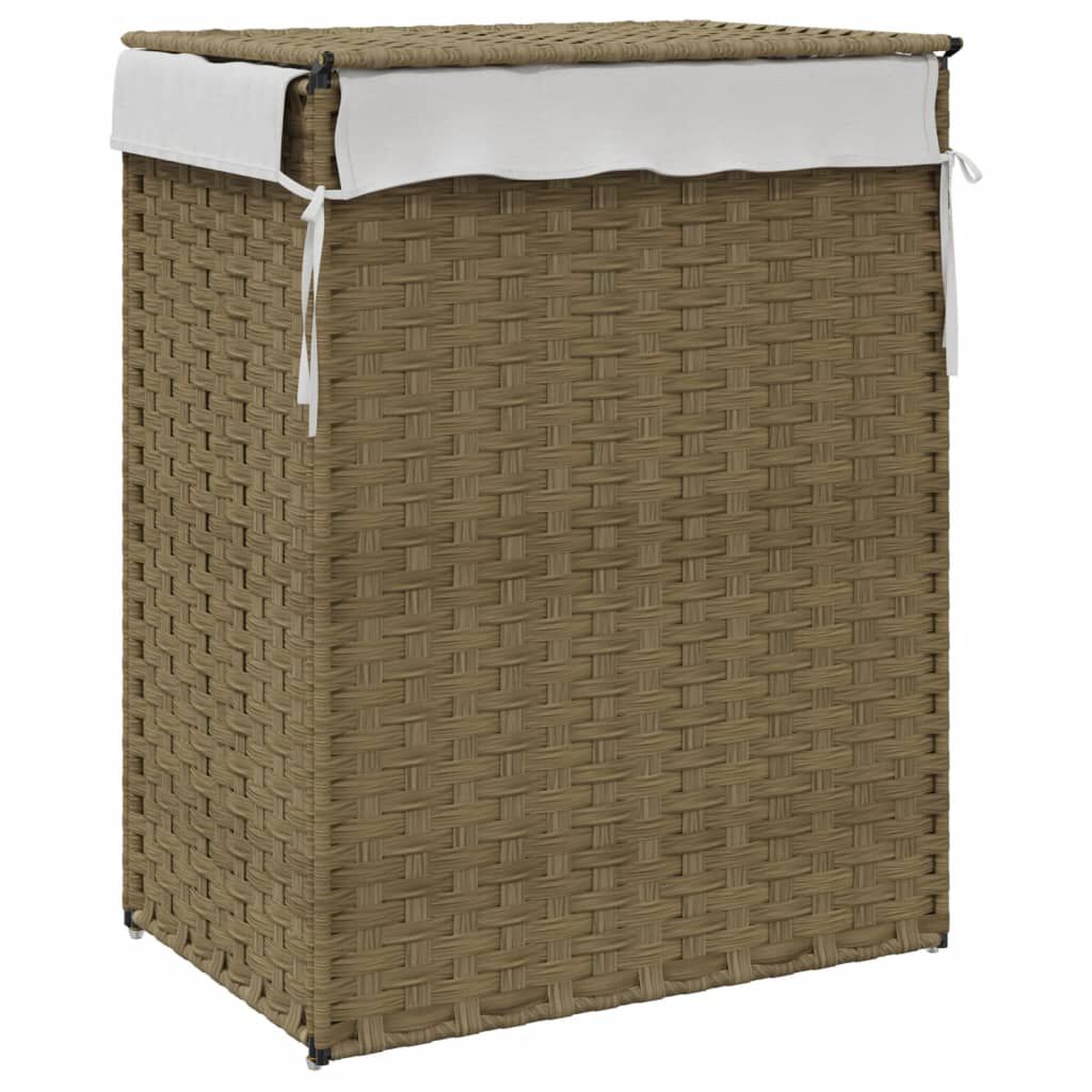 vidaXL Καλάθι Πλυντηρίου με Καπάκι 46 x 33 x 60 εκ. Συνθετικό Ρατάν