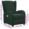 vidaXL Πολυθρόνα Μασάζ Ηλεκτρική Σκούρο Πράσινο Υφασμάτινη