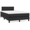vidaXL Κρεβάτι Boxspring με Στρώμα&LED Μαύρο 120x190εκ.Συνθετικό Δέρμα