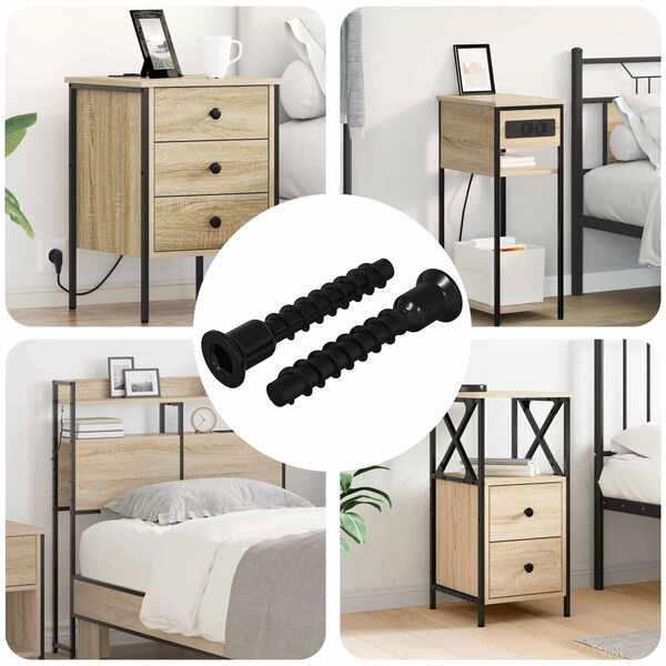 vidaXL &Beta;ί&delta;&alpha; &Kappa;&epsilon;&phi;&alpha;&lambda;ή&sigmaf; &Sigma;ockets 2 pcs &Mu;&alpha;ύ&rho;&omicron; 7 x 40 &chi;&iota;&lambda; &Sigma;ί&delta;&epsilon;&rho;&omicron;