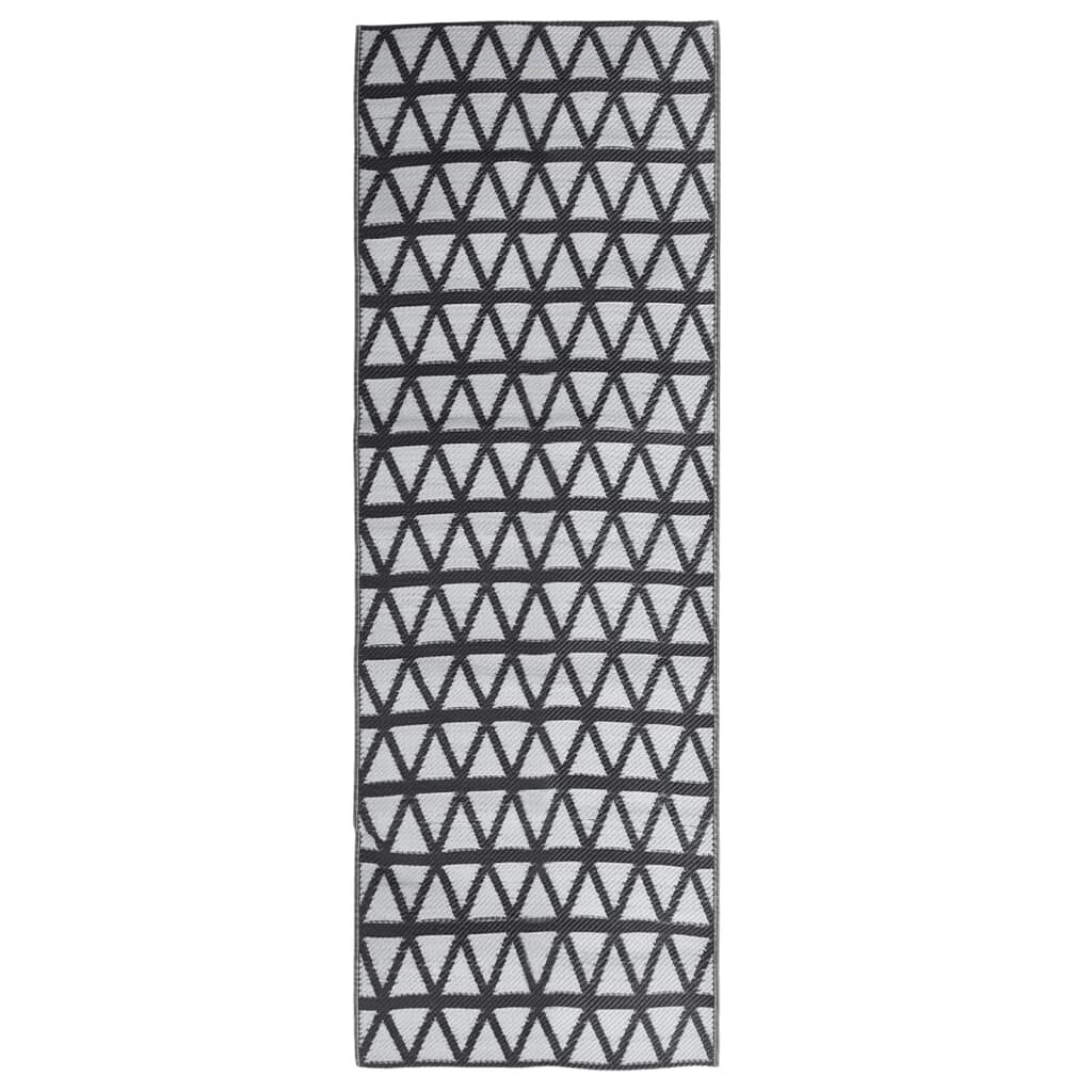 vidaXL Χαλί εξωτερικού χώρου ARAKIL Μαύρο 80x250 cm PP
