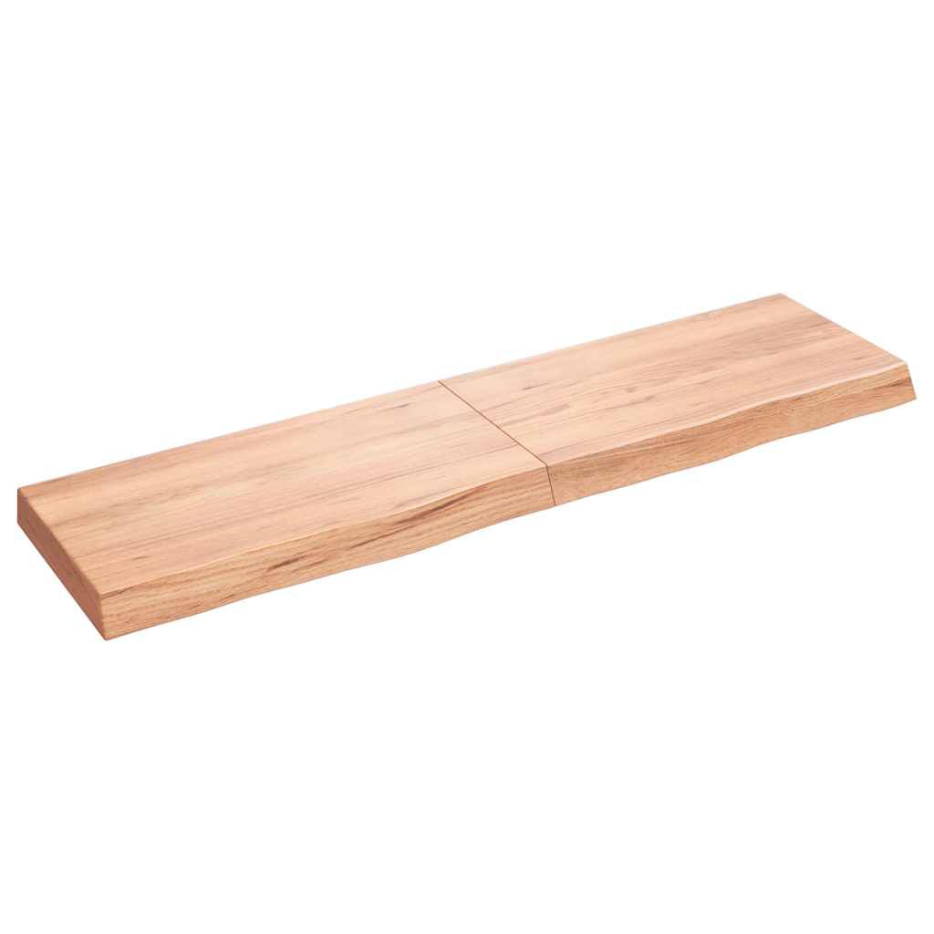 vidaXL Ράφι Τοίχου Ανοιχτό Καφέ 120x30x(2-6)εκ. Επεξ. Μασίφ Ξύλο Δρυός