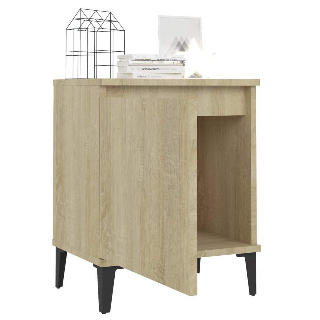 vidaXL Κομοδίνο Sonoma Δρυς 40 x 30 x 50 εκ. με Μεταλλικά Πόδια