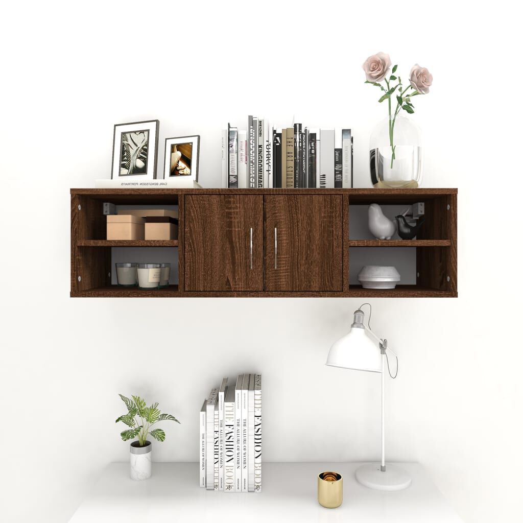 vidaXL Ραφιέρα Τοίχου Καφέ Δρυς 102 x 30 x 29 εκ. Επεξεργασμένο Ξύλο