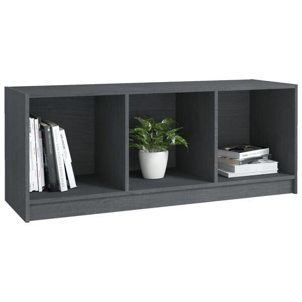 vidaXL Έπιπλο Τηλεόρασης Γκρι 104 x 33 x 41 εκ. από Μασίφ Ξύλο Πεύκου