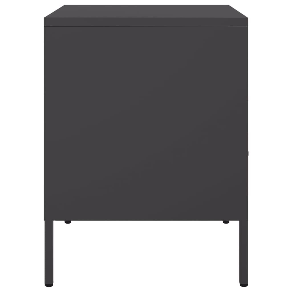 vidaXL Κομοδίνο Μαύρο 36x39x50,5 εκ. από Χάλυβα