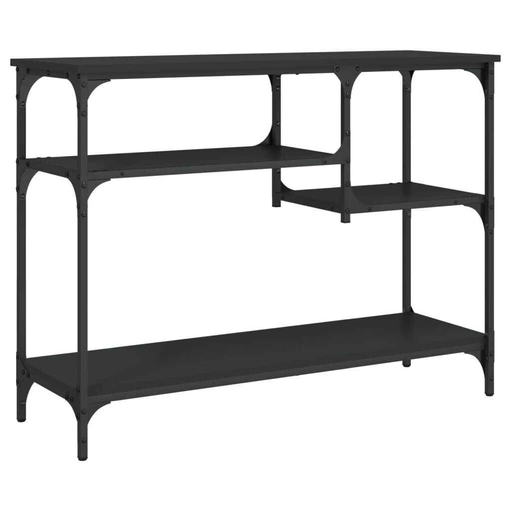 vidaXL Τραπέζι Κονσόλα με Ράφια Μαύρο 100 x 35 x 75 εκ.