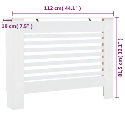 vidaXL Καλύμματα Καλοριφέρ 2 τεμ. Λευκά 112 x 19 x 81,5 εκ. από MDF