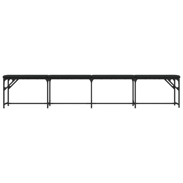 vidaXL Πάγκος Τραπεζαρίας Μαύρος 248x32x45 εκ. Ατσάλι/Συνθετικό Δέρμα