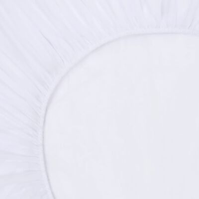 vidaXL Σεντόνια με Λάστιχο Αδιάβροχα 2 τεμ. Λευκά 200x220εκ. Βαμβακερά