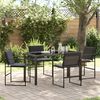 vidaXL Σέτ φαγητού για κήπο 5 pcs Μαύρο 140 x 70 x 73 cm