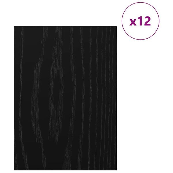 vidaXL Πίνακες Διακόσμησης 12 pcs Μαύρη δρυς 30 x 42 x 0.3 εκ
