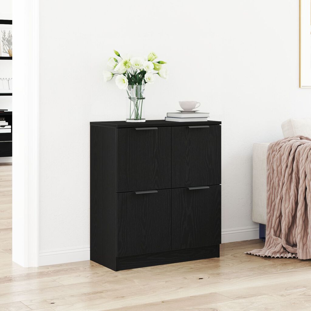 vidaXL Μαύρος Δρυς Μπουφές - 60 x 30 x 70 εκ. - Κατασκευασμένος από Επεξεργασμένο Ξύλο