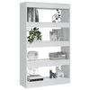 vidaXL Βιβλιοθήκη/Διαχωρ. Χώρου Γυαλ. Λευκό 80x30x135 εκ. Επεξ. Ξύλο