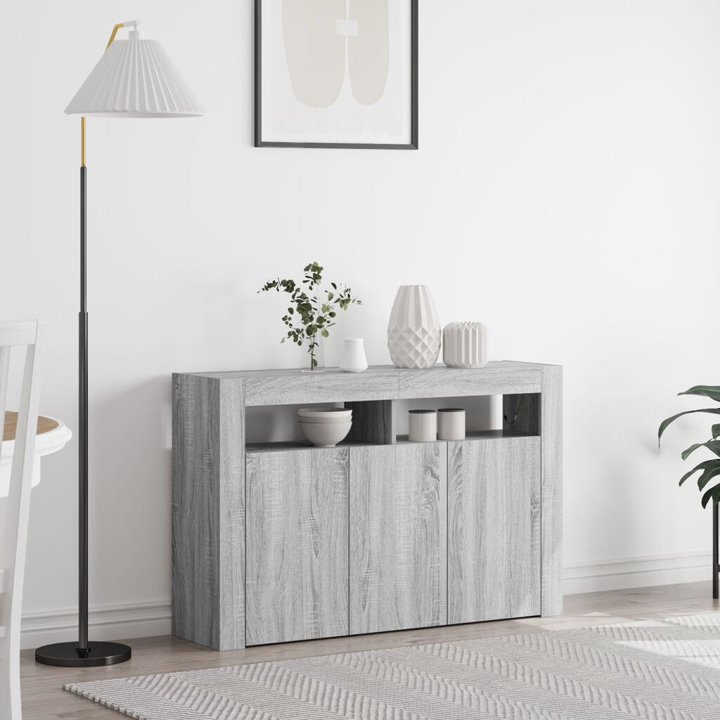 vidaXL Βιτρίνα Γκρι sonoma Κατασκευασμένο ξύλο 116 x 30 x 75 εκ Βιτρίνα