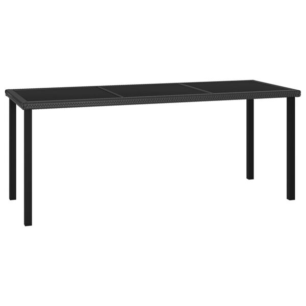 vidaXL Τραπεζαρία Κήπου Μαύρη 180 x 70 x 73 εκ. από Συνθετικό Ρατάν