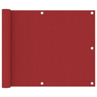vidaXL Διαχωριστικό Βεράντας Κόκκινο 75 x 500 εκ. Ύφασμα Oxford