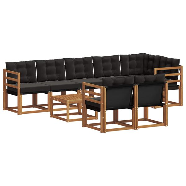 vidaXL &Sigma;&epsilon;&iota;&rho;ά &Kappa;&alpha;&nu;&alpha;&pi;έ &Epsilon;&xi;&omega;&tau;&epsilon;&rho;&iota;&kappa;&omicron;ύ &mu;&epsilon; &mu;&alpha;&xi;&iota;&lambda;ά&rho;&iota; 9 pcs &Phi;&upsilon;&sigma;&iota;&kappa;ό &kappa;&alpha;&iota; &Mu;&alpha;ύ&rho;&omicron;