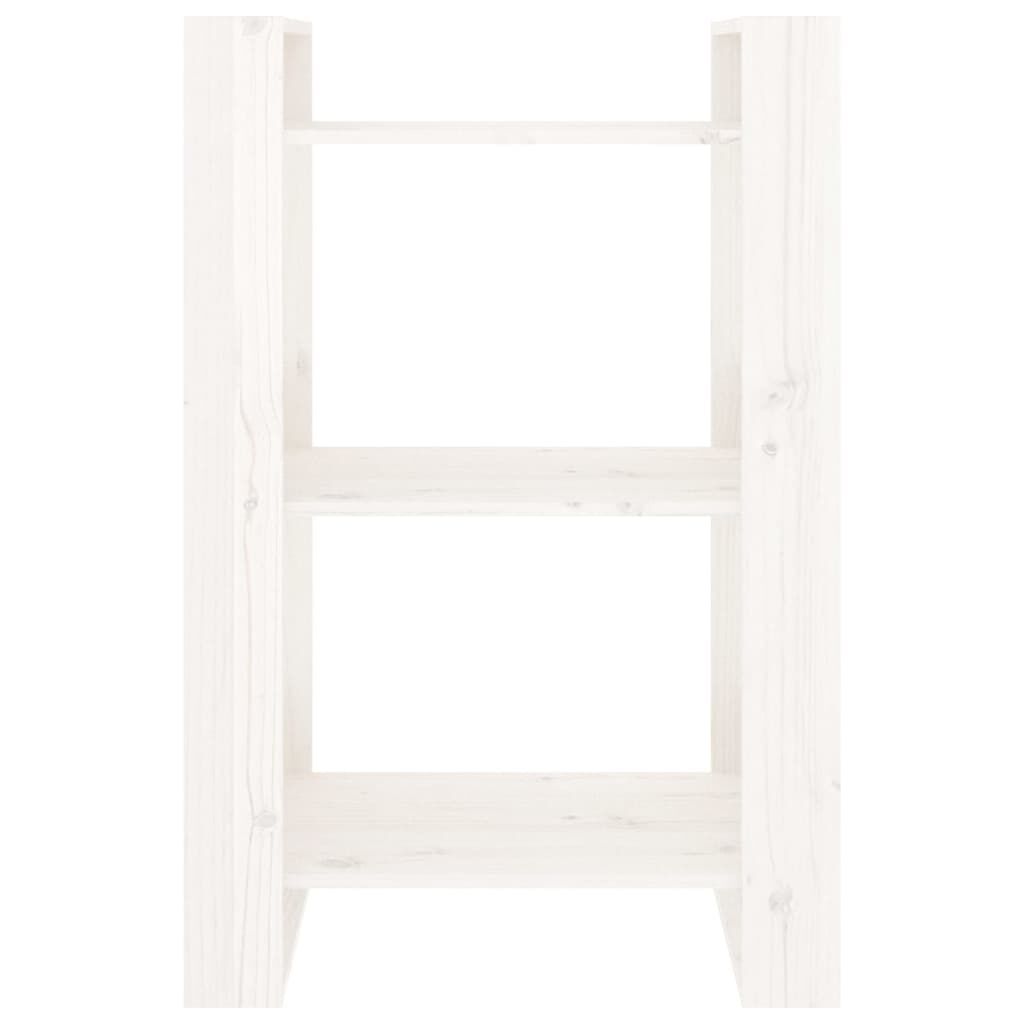 vidaXL Βιβλιοθήκη/Διαχωριστικό Χώρου Λευκό 60x35x91 εκ. Μασίφ Πεύκο