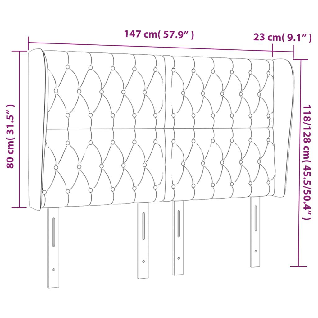vidaXL Κεφαλάρι με Πτερύγια Μπλε 147x23x118/128 εκ. Υφασμάτινο