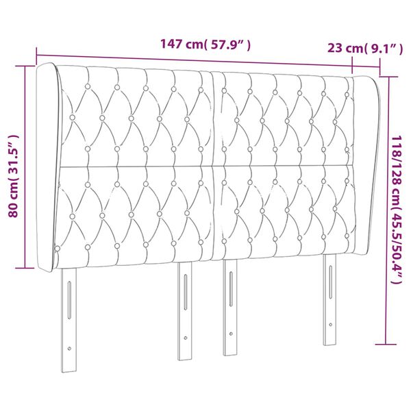 vidaXL Κεφαλάρι με Πτερύγια Μπλε 147x23x118/128 εκ. Υφασμάτινο