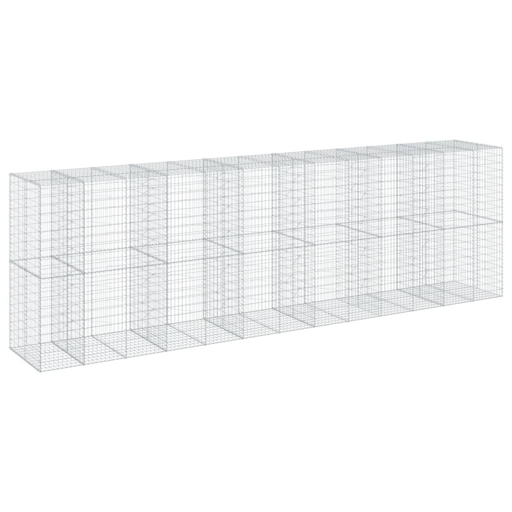 vidaXL Συρματοκιβώτιο με Κάλυμμα 650x100x200εκ από Γαλβανισμένο Χάλυβα