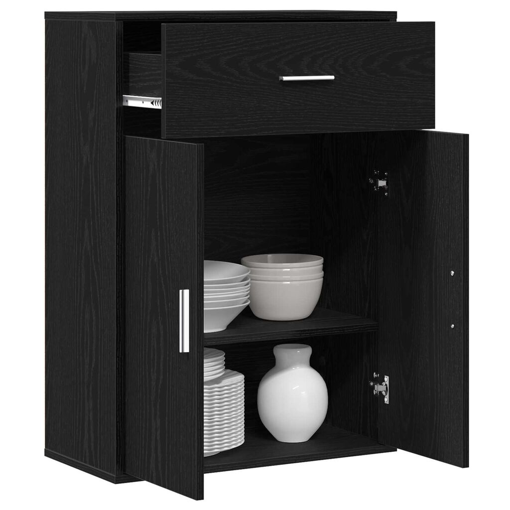 vidaXL Πλαϊνό γραφείο Μαύρη δρυς 79 x 38 x 80 εκ. Επεξεργασμένο ξύλο