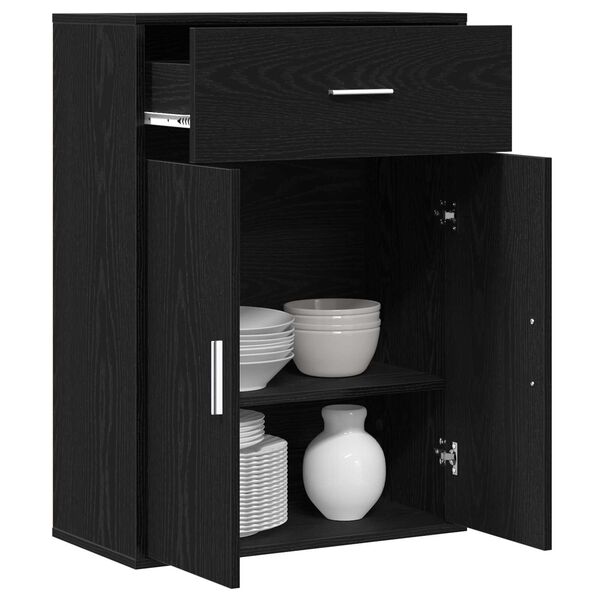 vidaXL Πλαϊνό γραφείο Μαύρη δρυς 79 x 38 x 80 εκ. Επεξεργασμένο ξύλο