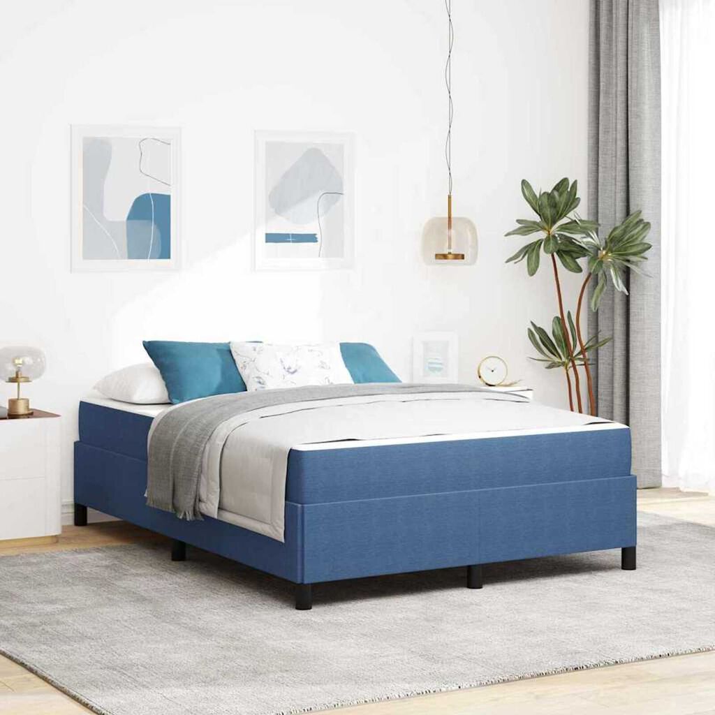 vidaXL Σκελετός Κρεβατιού Μπλε 140 x 200 cm Βελούδο